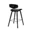 Armen Living Fox 28.5" Bar Height Black Faux Leather and Black Wood Mid-Century Modern Bar Stool LCFOBABLBL30 - alternate 5